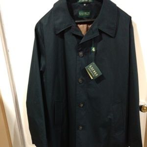 Ralph Lauren Navy Cotton Water Repellent Raincoat